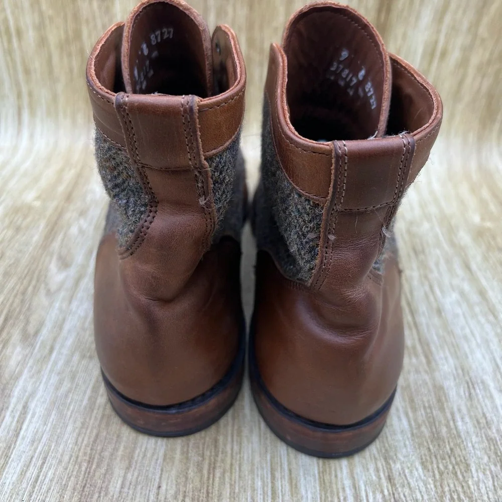 Allen Edmonds Shaker Heights Boots Men's Size 9‎ E Brown Leather Tweed 8727